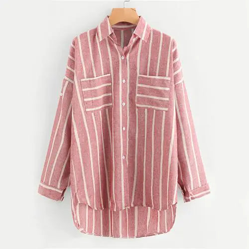 2017 Korean Long Sleeve Striped Shirt for Spring