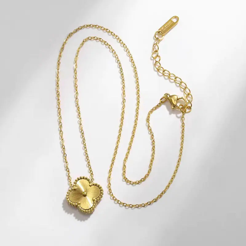 Trendy Laser Four-Leaf Clover Choker Necklace Set